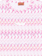 T-shirt per bambina Missoni Kids rosa con motivo a zigzag - Rubino Kids