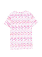 T-shirt per bambina Missoni Kids rosa con motivo a zigzag - Rubino Kids