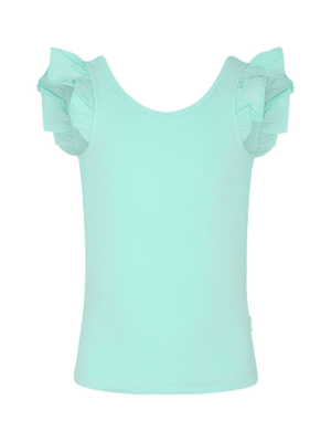 Molo aquamarine green ribbed T-shirt for girls