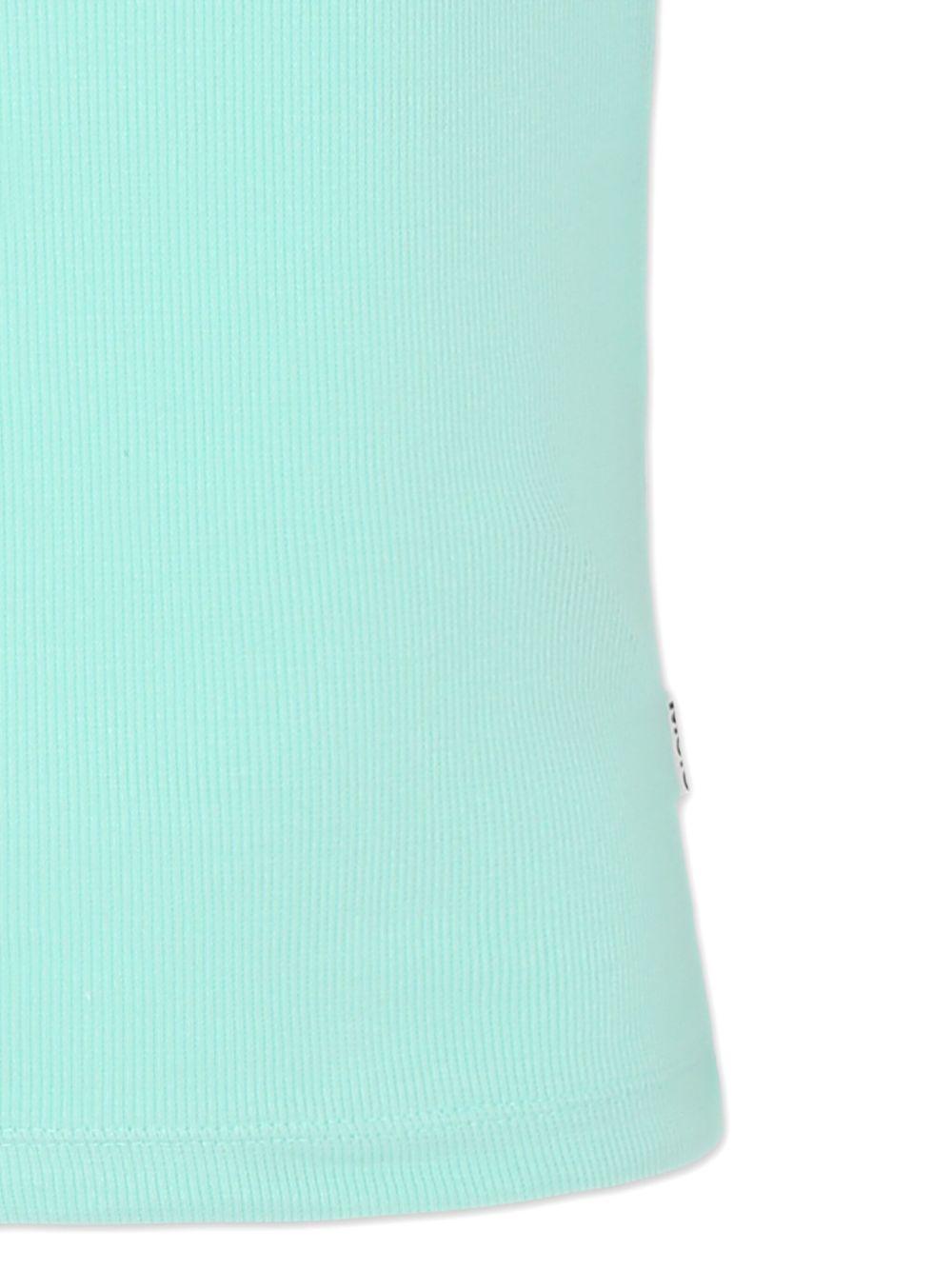 T-shirt per bambina Molo verde acquamarina a coste - Rubino Kids