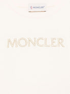 T-shirt per bambina Moncler Enfant beige chiaro con stampa logo - Rubino Kids