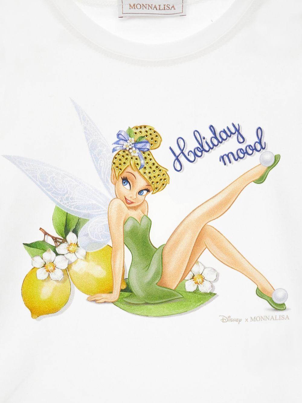 T-shirt per bambina Monnalisa bianca con grafica Trilli - Rubino Kids