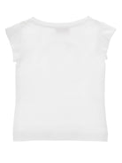 T-shirt per bambina Monnalisa bianca con paillettes - Rubino Kids