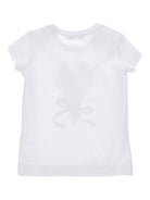 T-shirt per bambina Monnalisa bianca con stampa grafica sul davanti - Rubino Kids