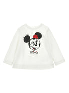 T-shirt per bambina Monnalisa bianca con stampa sul davanti - Rubino Kids