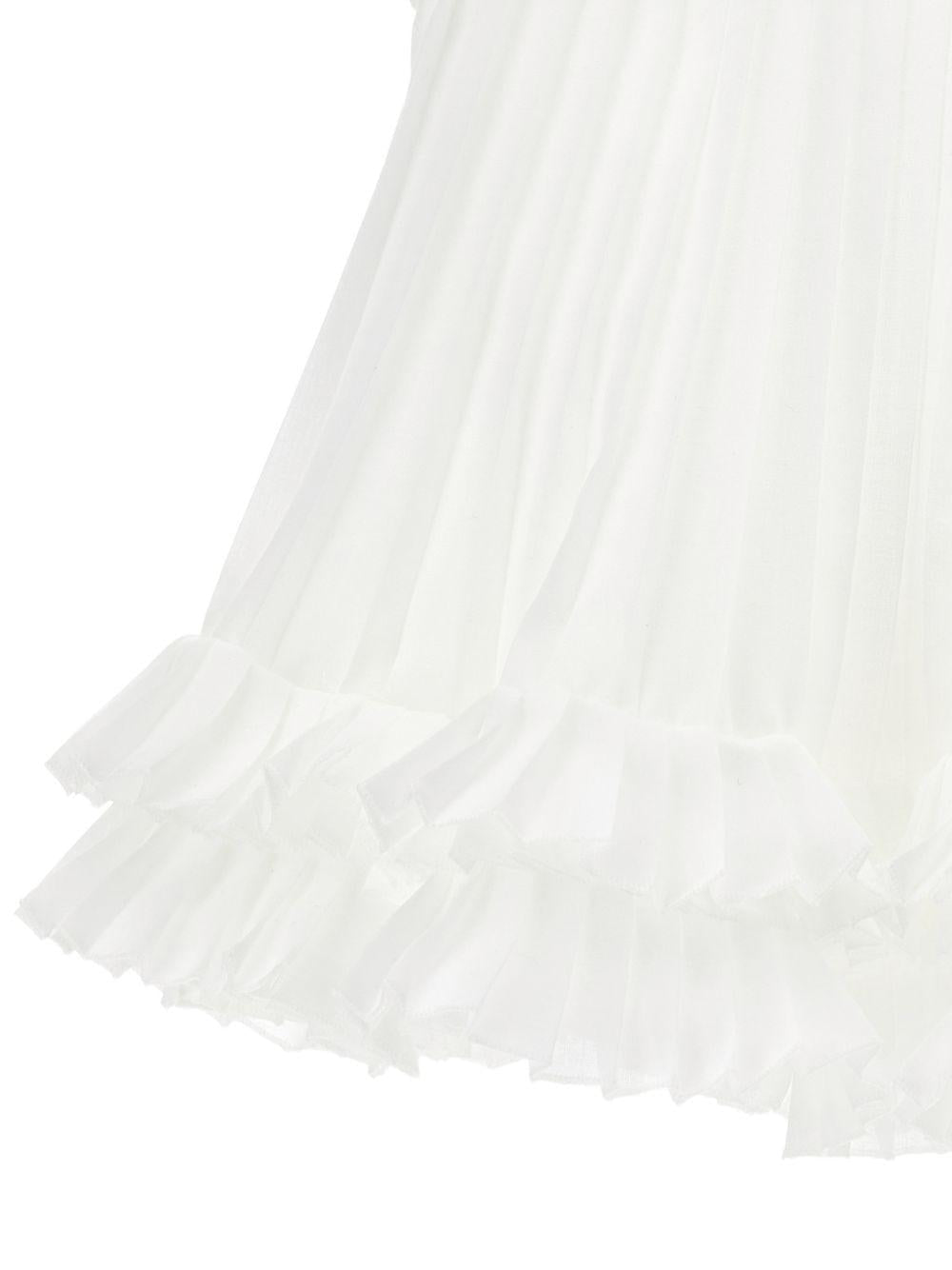 T-shirt per bambina Monnalisa bianco con design plissettato - Rubino Kids