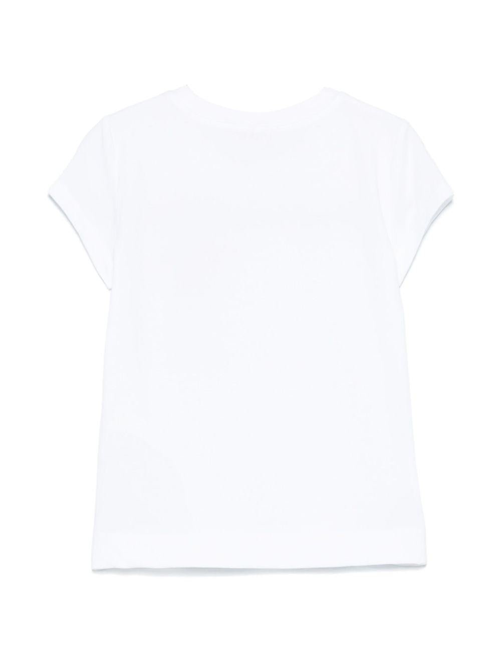 T-shirt per bambina Monnalisa bianco con stampa a fiori - Rubino Kids