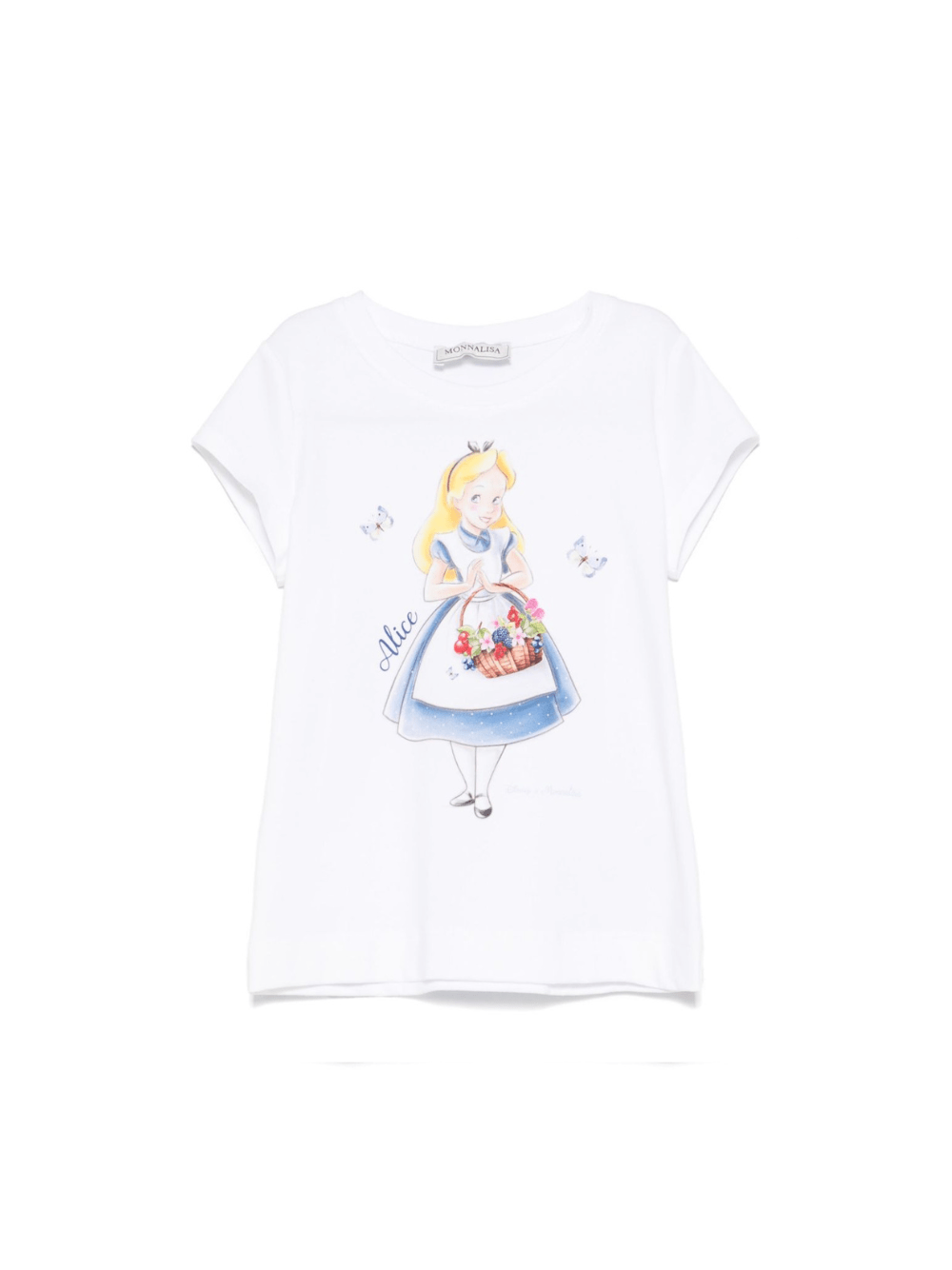 T-shirt per bambina Monnalisa bianco con stampa grafica x Disney - Rubino Kids