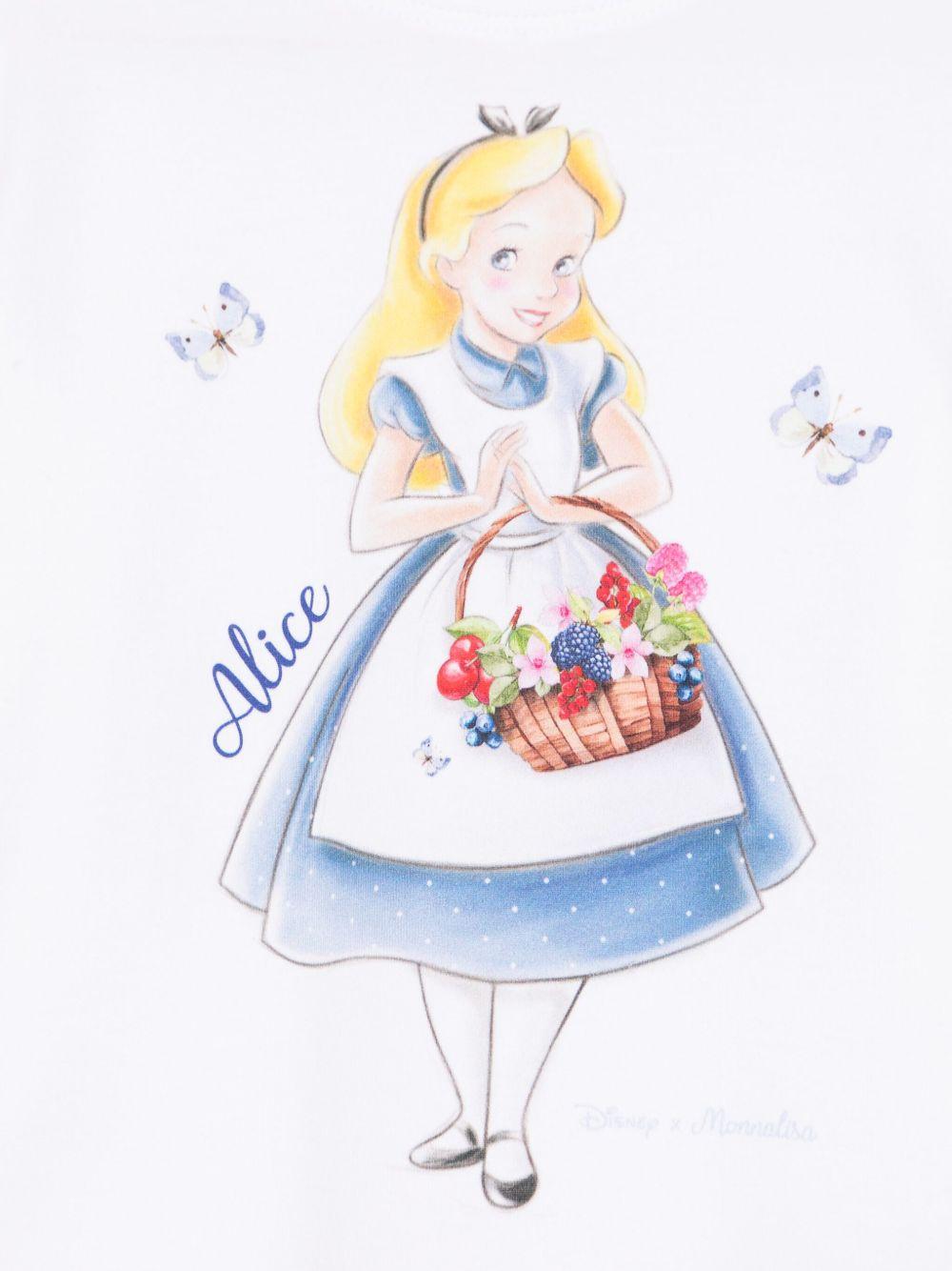 T-shirt per bambina Monnalisa bianco con stampa grafica x Disney - Rubino Kids