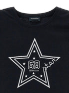 T-shirt per bambina Monnalisa nera con stampa stella - Rubino Kids