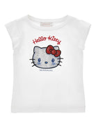 T-shirt per bambina Monnalisa x Hello Kitty bianca con stampa - Rubino Kids