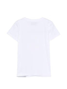 T-shirt per bambina Moschino Kids bianca con grafica ciliegia - Rubino Kids