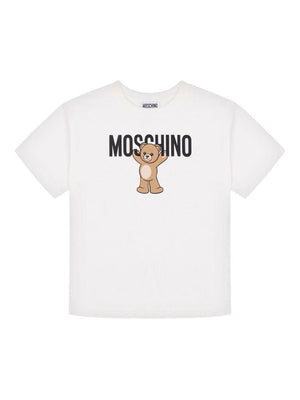 Moschino Kids white T-shirt for girls with Teddy Bear motif