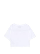 T-shirt per bambina Moschino Kids bianca con stampa ciliegie - Rubino Kids