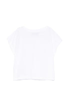 T-shirt per bambina Moschino Kids bianca con stampa Teddy Bear - Rubino Kids