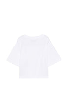 T-shirt per bambina Moschino Kids bianca con stampa Teddy Bear - Rubino Kids