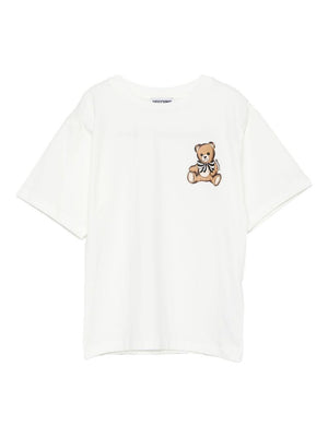 Moschino Kids white T-shirt for girls with teddy print