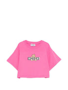 T-shirt per bambina Moschino Kids fucsia con stampa Teddy Bear - Rubino Kids