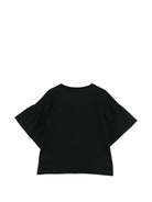 T-shirt per bambina Moschino Kids nera con dettaglio Teddy Bear - Rubino Kids