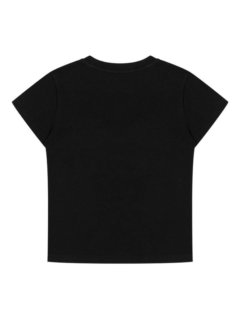 T-shirt per bambina Moschino Kids nera con logo Teddy Bear - Rubino Kids