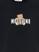 T-shirt per bambina Moschino Kids nera con stampa Teddy Bear - Rubino Kids