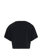 T-shirt per bambina Moschino Kids nera con stampa Teddy Bear - Rubino Kids