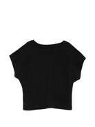 T-shirt per bambina Moschino Kids nera con stampa Teddy Bear - Rubino Kids