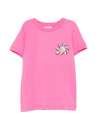 T-shirt per bambina Moschino Kids rosa con stampa Teddy Bear - Rubino Kids