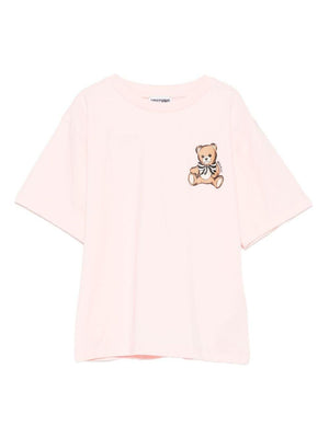 Moschino Kids pink teddy print T-shirt for girls