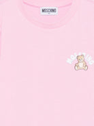 T-shirt per bambina Moschino Kids rosa con stampa Teddy sul davanti - Rubino Kids