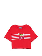 T-shirt per bambina Moschino Kids rossa con stampa ciliegie - Rubino Kids