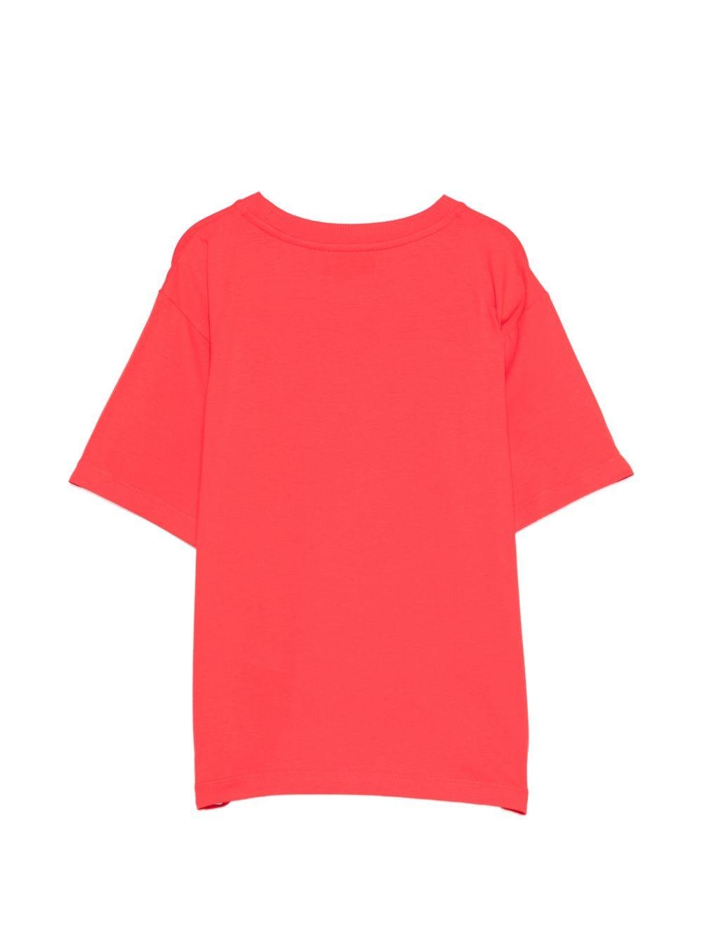 T-shirt per bambina Moschino Kids rossa con stampa Teddy Bear - Rubino Kids