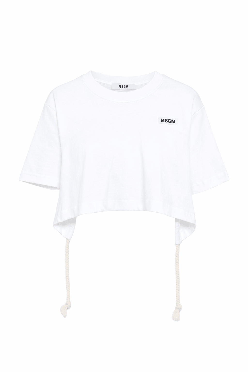 T-shirt per bambina MSGM Kids bianca con apertura sulla schiena - Rubino Kids