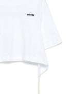 T-shirt per bambina MSGM Kids bianca con apertura sulla schiena - Rubino Kids