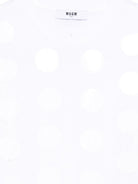 T-shirt per bambina MSGM Kids bianca con applicazioni - Rubino Kids