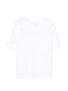 T-shirt per bambina MSGM Kids bianca con applicazioni - Rubino Kids