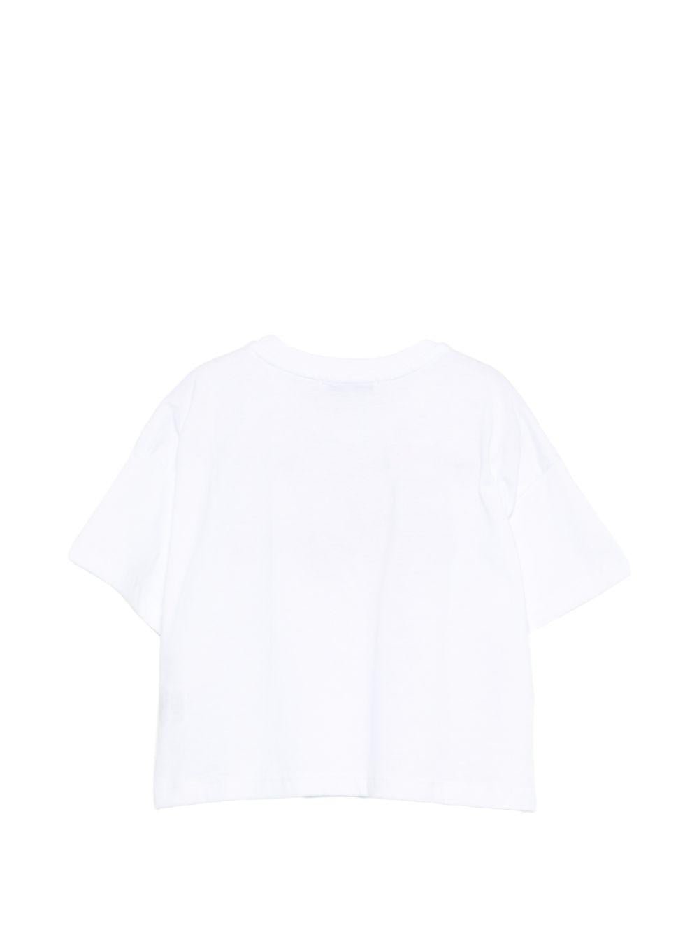 T-shirt per bambina MSGM Kids bianca con perline - Rubino Kids