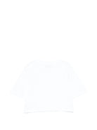 T-shirt per bambina MSGM Kids bianca modello crop - Rubino Kids