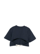 T-shirt per bambina MSGM Kids blu con apertura sulla schiena - Rubino Kids