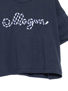 T-shirt per bambina MSGM Kids blu modello crop - Rubino Kids