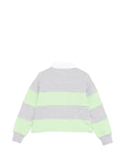 T-shirt per bambina MSGM Kids grigia con motivo a righe - Rubino Kids