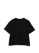T-shirt per bambina MSGM Kids nera con applicazione logo - Rubino Kids