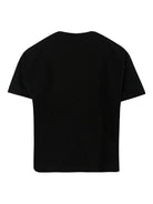 T-shirt per bambina MSGM Kids nera con logo leopardato - Rubino Kids