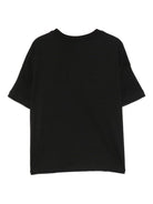 T-shirt per bambina MSGM Kids nera con logo sul davanti - Rubino Kids