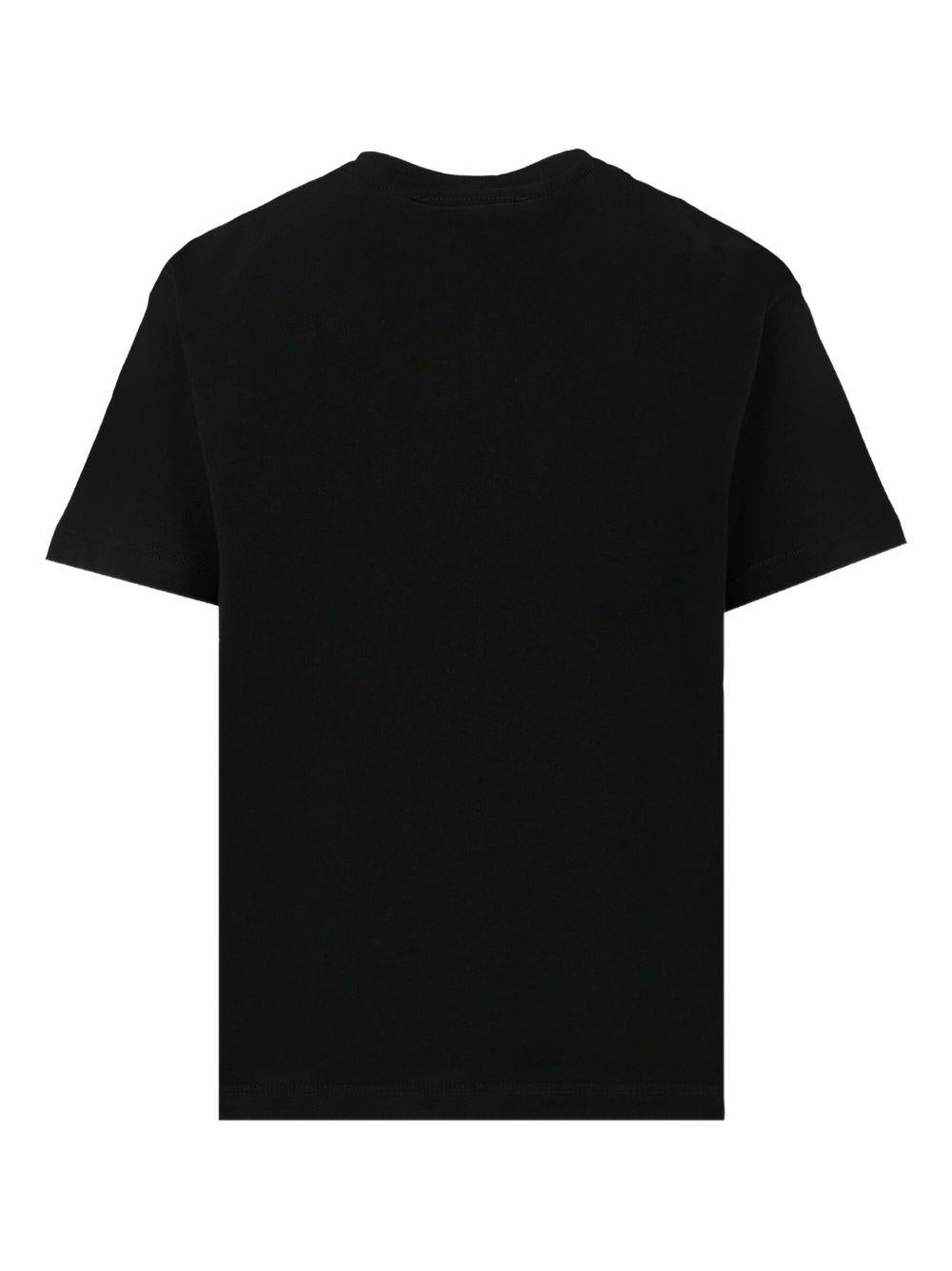 T-shirt per bambina MSGM Kids nera con strass - Rubino Kids