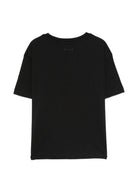 T-shirt per bambina MSGM Kids nero con applicazioni - Rubino Kids