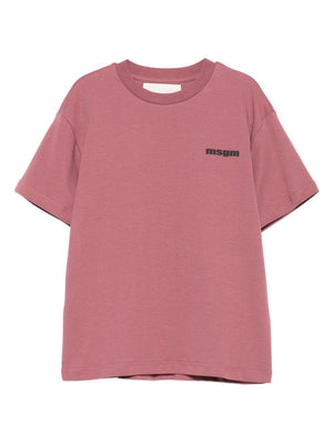 MSGM Kids pink T-shirt for girls with logo print