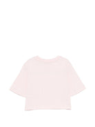 T-shirt per bambina MSGM Kids rosa modello crop - Rubino Kids