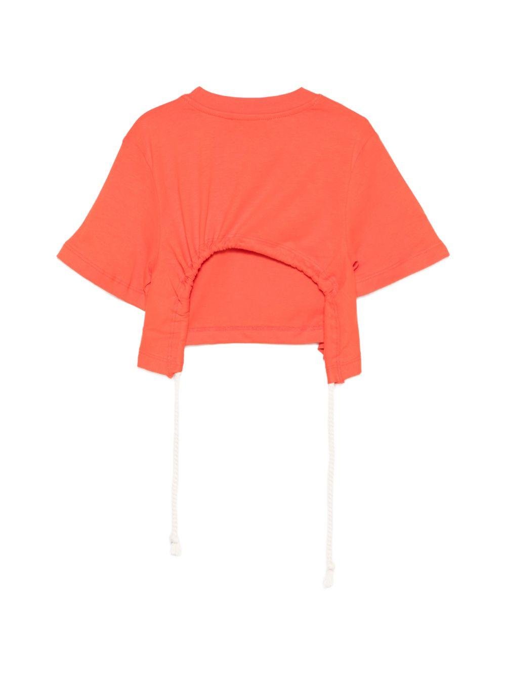T-shirt per bambina MSGM Kids rossa con logo applicato - Rubino Kids