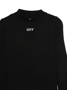T-shirt per bambina Off - White Kids nera con collo a lupetto - Rubino Kids